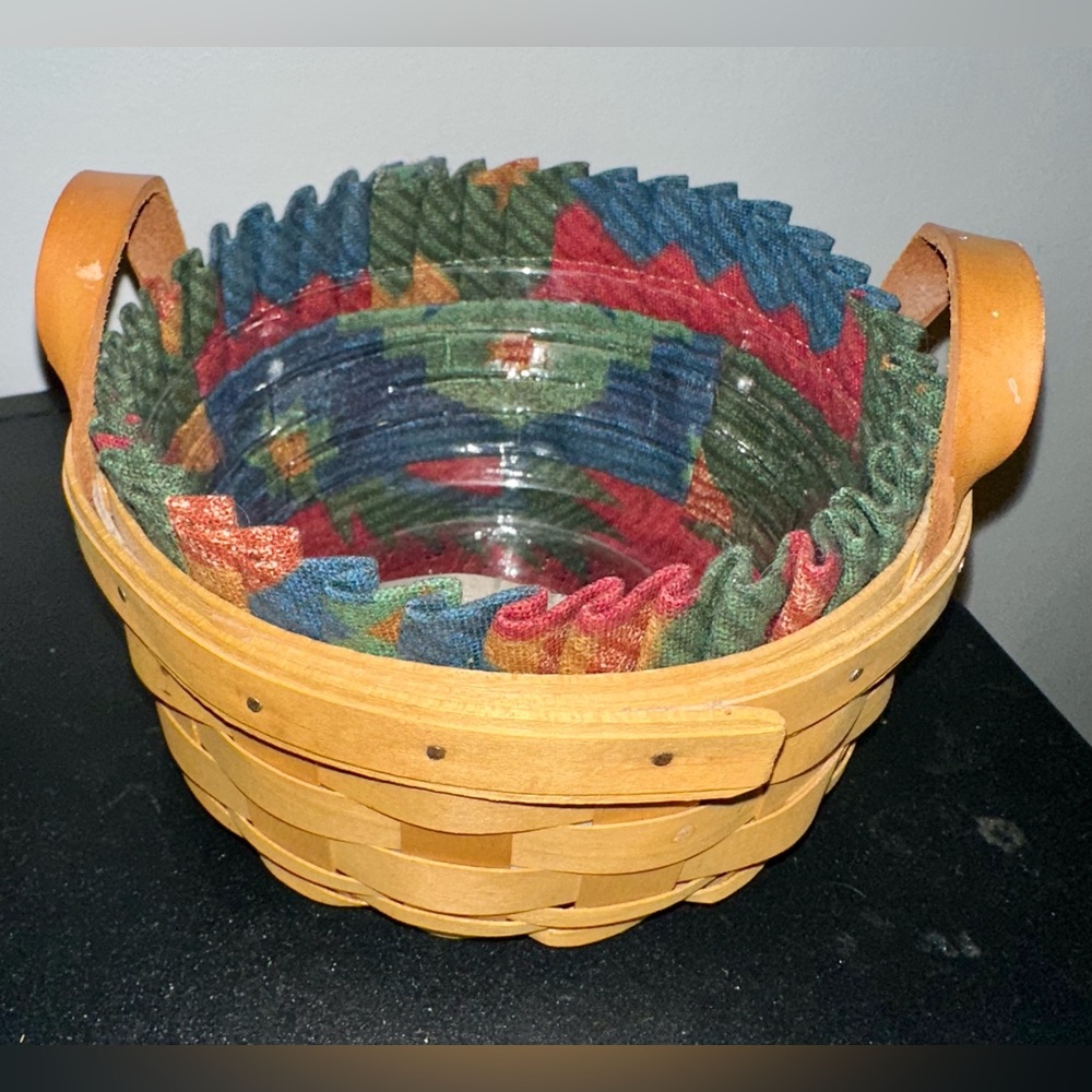 Longaberger Basket with Multicolor Liner